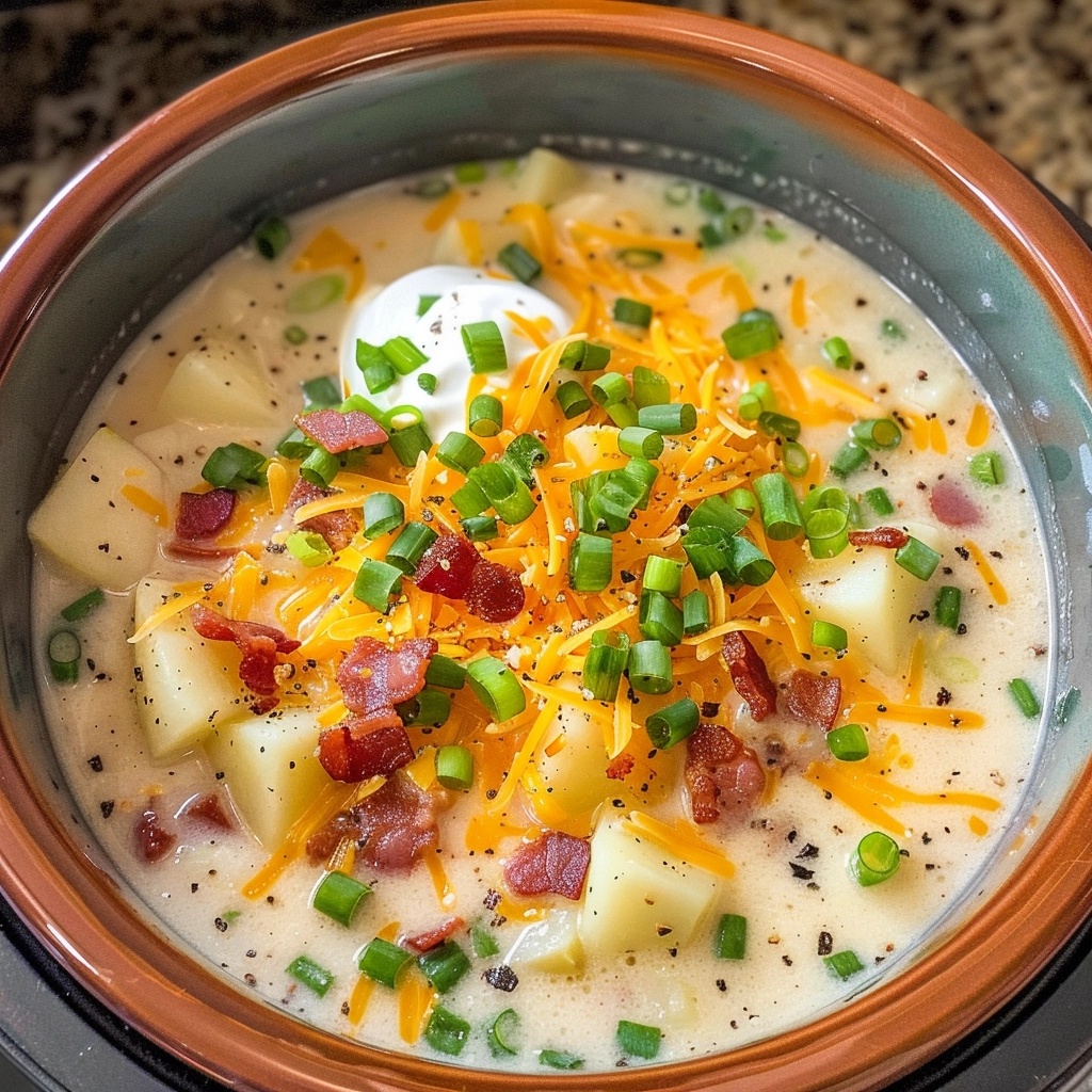 How to Make Creamy Crockpot Potato Soup