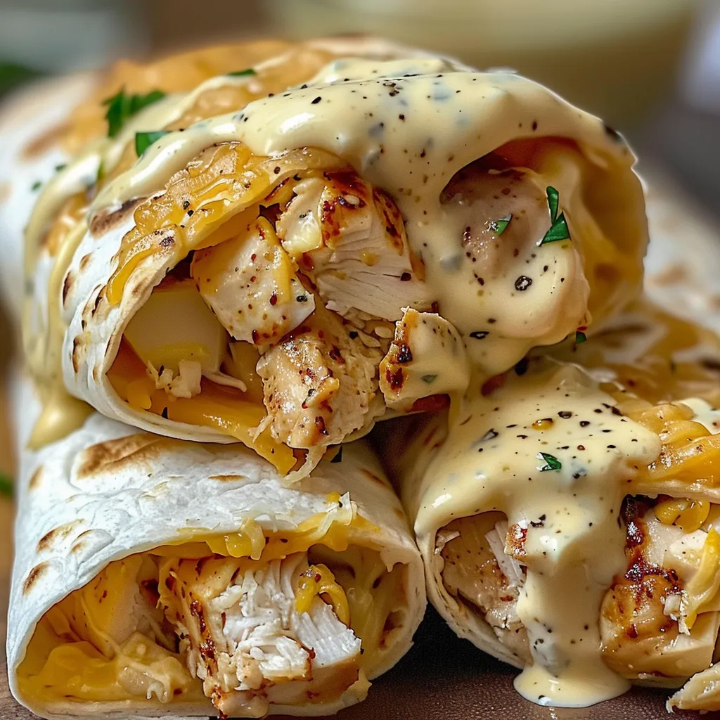 How to Make Cheesy Garlic Chicken Wraps